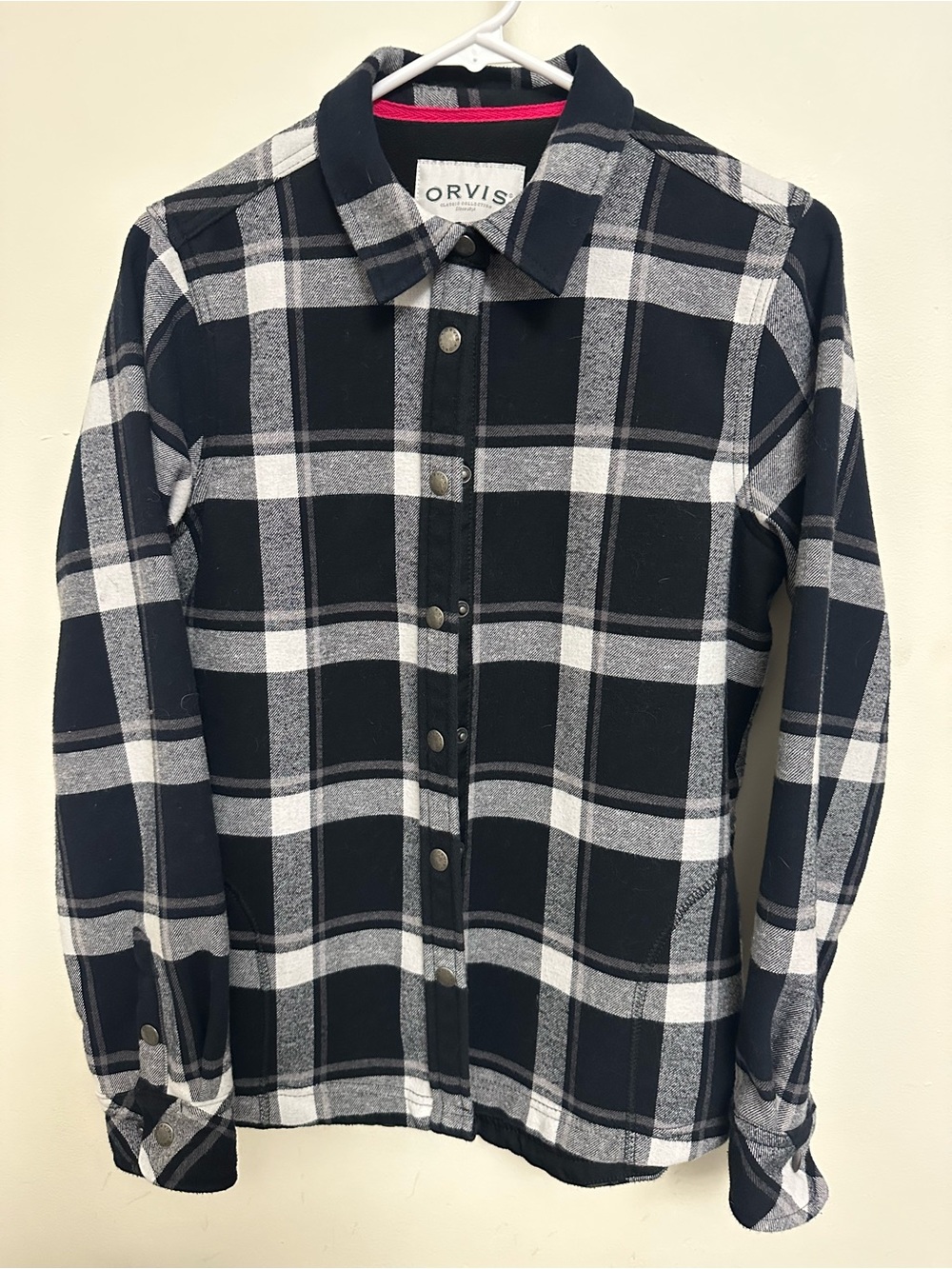 Orvis Black & White Plaid Button-Down Shacket